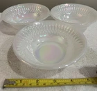 Vintage, Federal Glass, Moonglow, Milk Glass, Iridescent Bowls (Set Of 3)