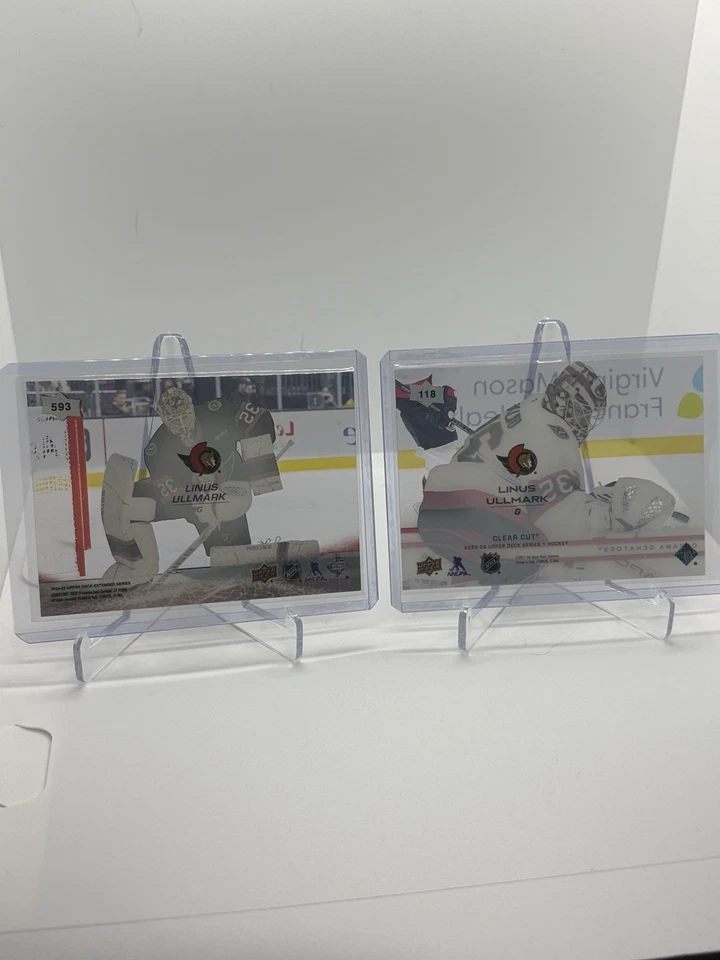 Linus Ullmark Clear Cut + Base Lot | 2024–26 Upper Deck | Ottawa Senators - Image 2 of 4