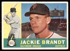 1960 Topps CREASED/CREASES #53 Jackie Brandt Baltimore Orioles