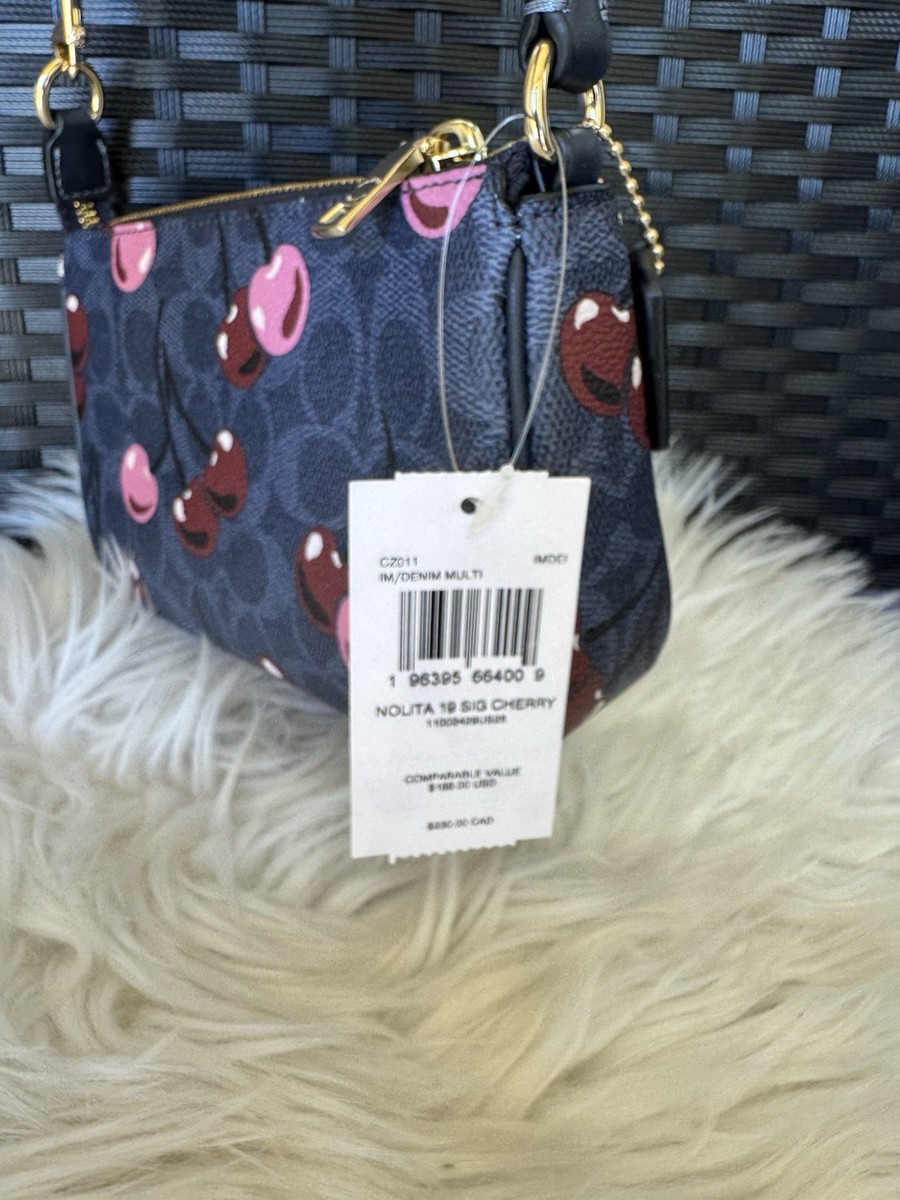 COACH Nolita 19 Signature Canvas &Leather Cherry On Top 🍒 Print
