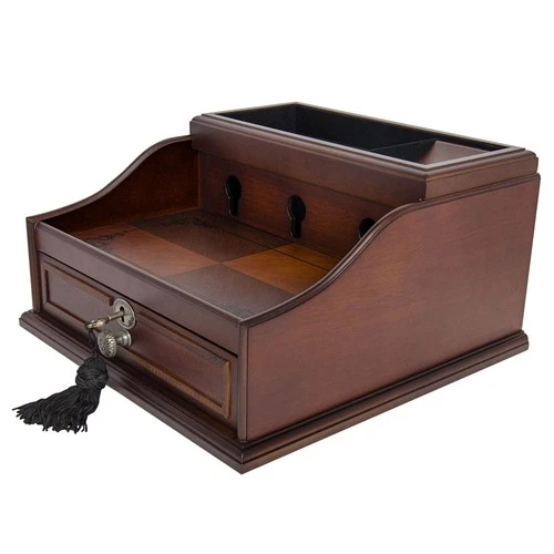 Admiral Dresser Valet Box & Mens Jewelry Box Organizer for Smartphone Charging