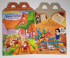 Vintage 1992 Disney Snow White  The 7 Dwarfs Mcdonalds Happy Meal Box NEW Nice
