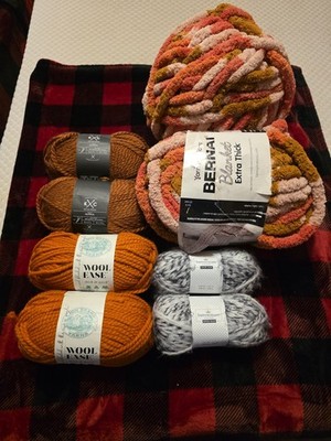 Bernat Big Blanket Yarnspirations Extra Thick Yarn Sunset Plus Extras Lot