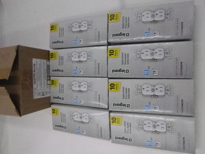 80 Pack LeGrand 3232-WPC-8 Duplex Outlets 15 AMP 125 Volts WHITE