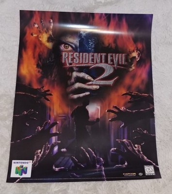 Resident Evil 2 ~ Nintendo 64 US Store Promo Poster Sony Playstation N64 Capcom