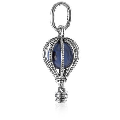 Pandora Blue Hot Air Balloon Travel Charm In Sterling Silver