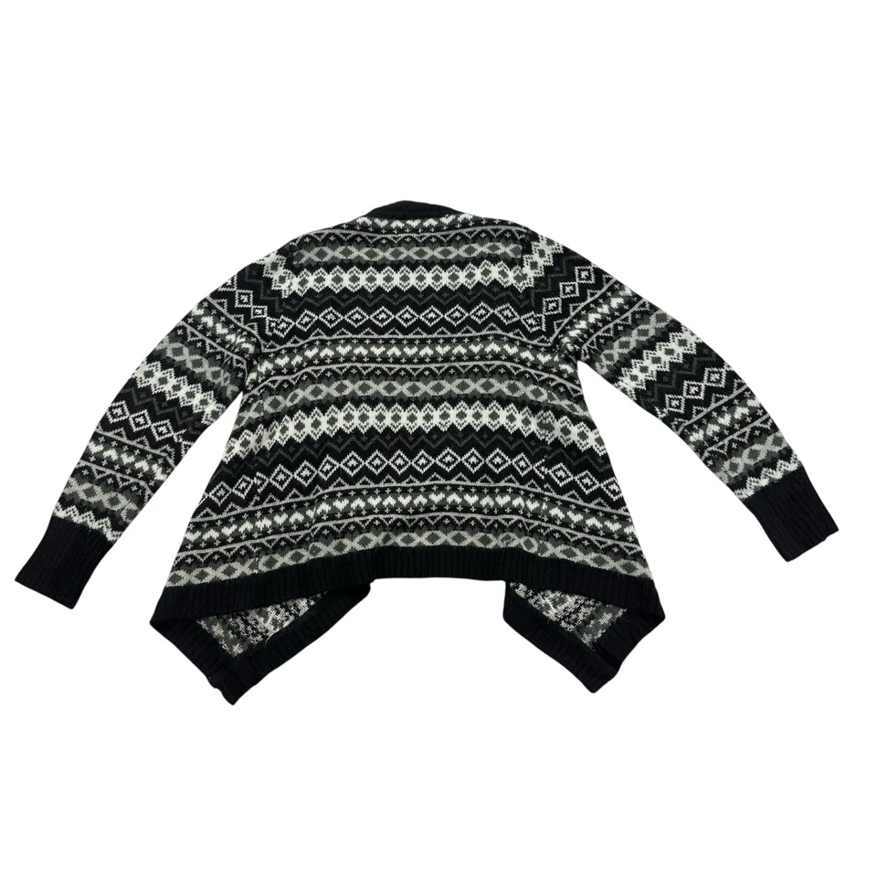 Suéter Canyon River Azul Niñas XL Gris Negro Rayas Frente Abierto Manga Larga Foto 2 de 4