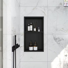 14 In. W X 25 In. H X 4 In. D 304 Stainless Steel Recessed Shower Niche Double S