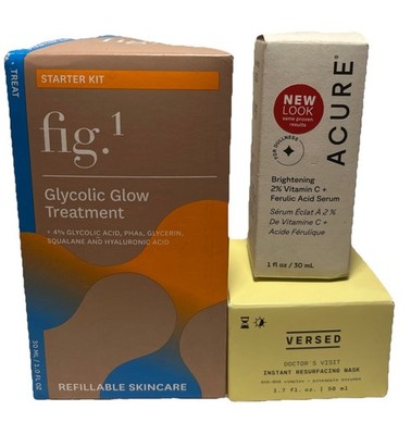 Fig.1 Refillable Skincare,Acure Brightening Serum, Versed Resurfacing Mask! New!