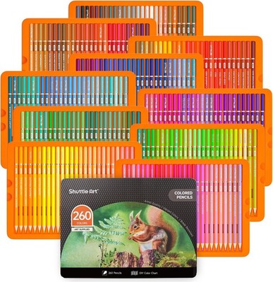 Farbende Farbstifte Set 260 Farben Schachtel für Erwachsene