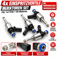 4X Einspritzventile FüR VW Audi Seat Skoda 1.8 Tfsi TSI 06H906036Q 0261500160 DE