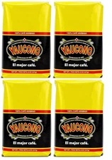 Yaucono Coffee Arabica Medium Roast Ground, 8 Ounce Bag, Puerto Rico, Pack of 4