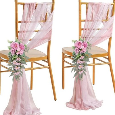 Hochzeit Stuhl Rücken für deko mit nordischen Kunstblumen in Pastellfarben