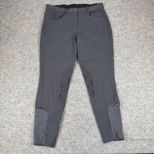Piper by SmartPak Horse Riding Equestrian Pant Breeches 28" Gray Womens 36R