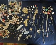 Jewelry Lot Includes Wearable, Broken, missing pieces, Repurpose