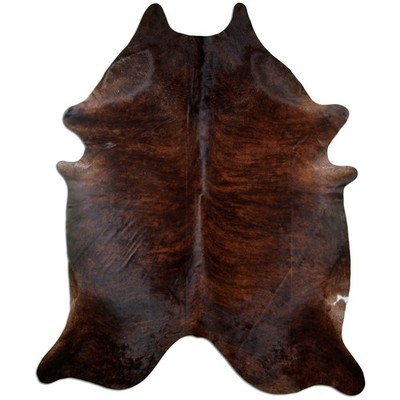 Premium cowhide carpet XXL cowhide L240 x W200 cm dark brown reddish brown k339