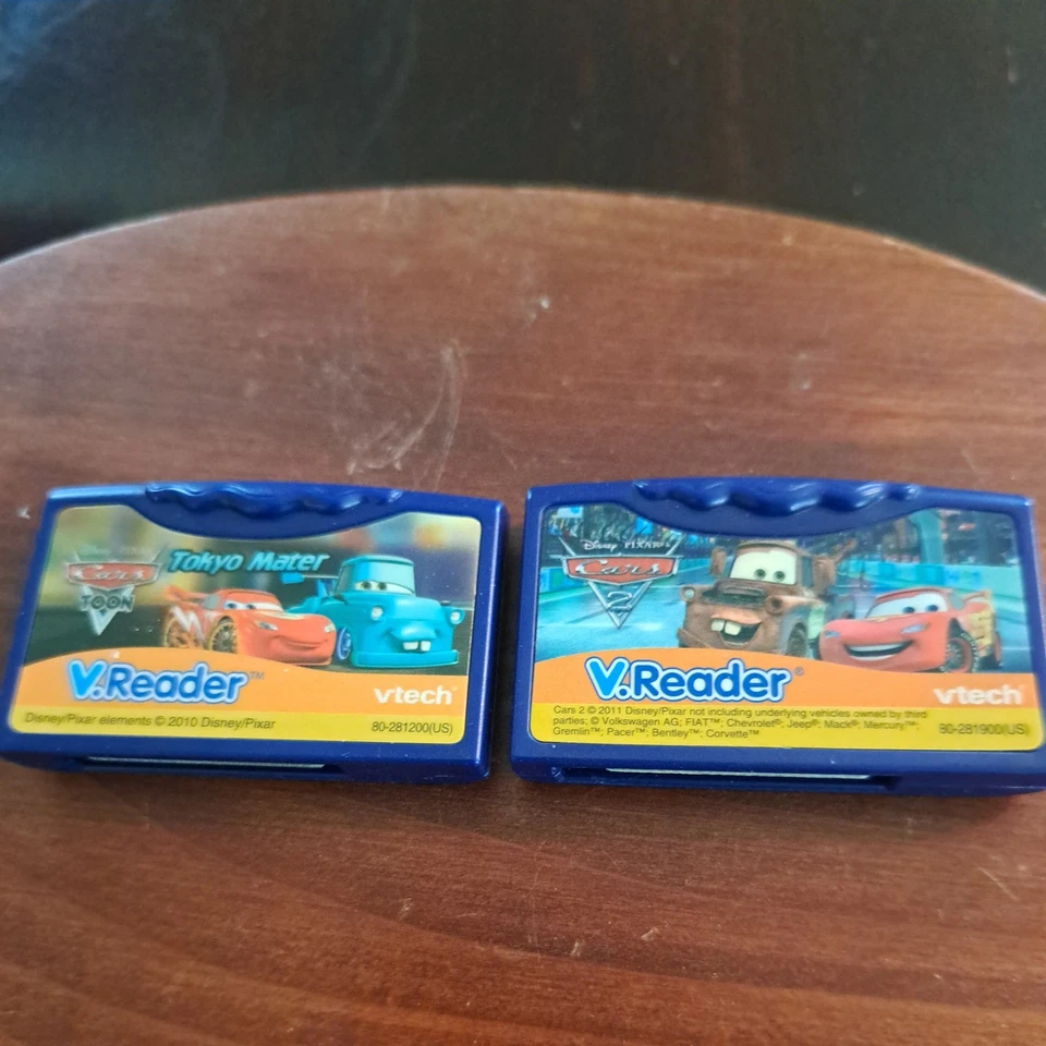 VTech V.Reader Learning Game Cartridges Lot Of 5 Toy Story 2 Cars Spongbob - Image 3 of 4