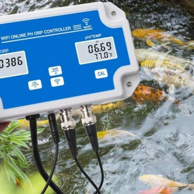 Moniteur WiFi 3-En-1 PH/ORP/Température pour Aquaculture, Piscine, - Photo 1/4