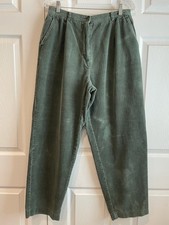 Vintage Pendleton Green Corduroy Pants Women  s 1990  s High-waisted Baggy  