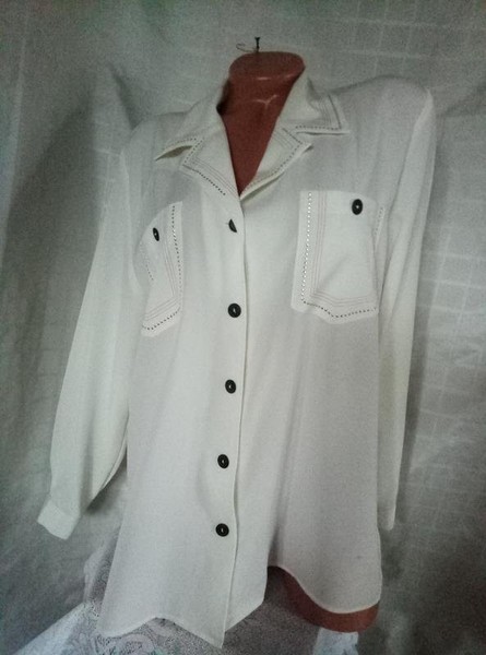 Women Jacques Britt Shirt White Polyester 42 / XL #9HXX