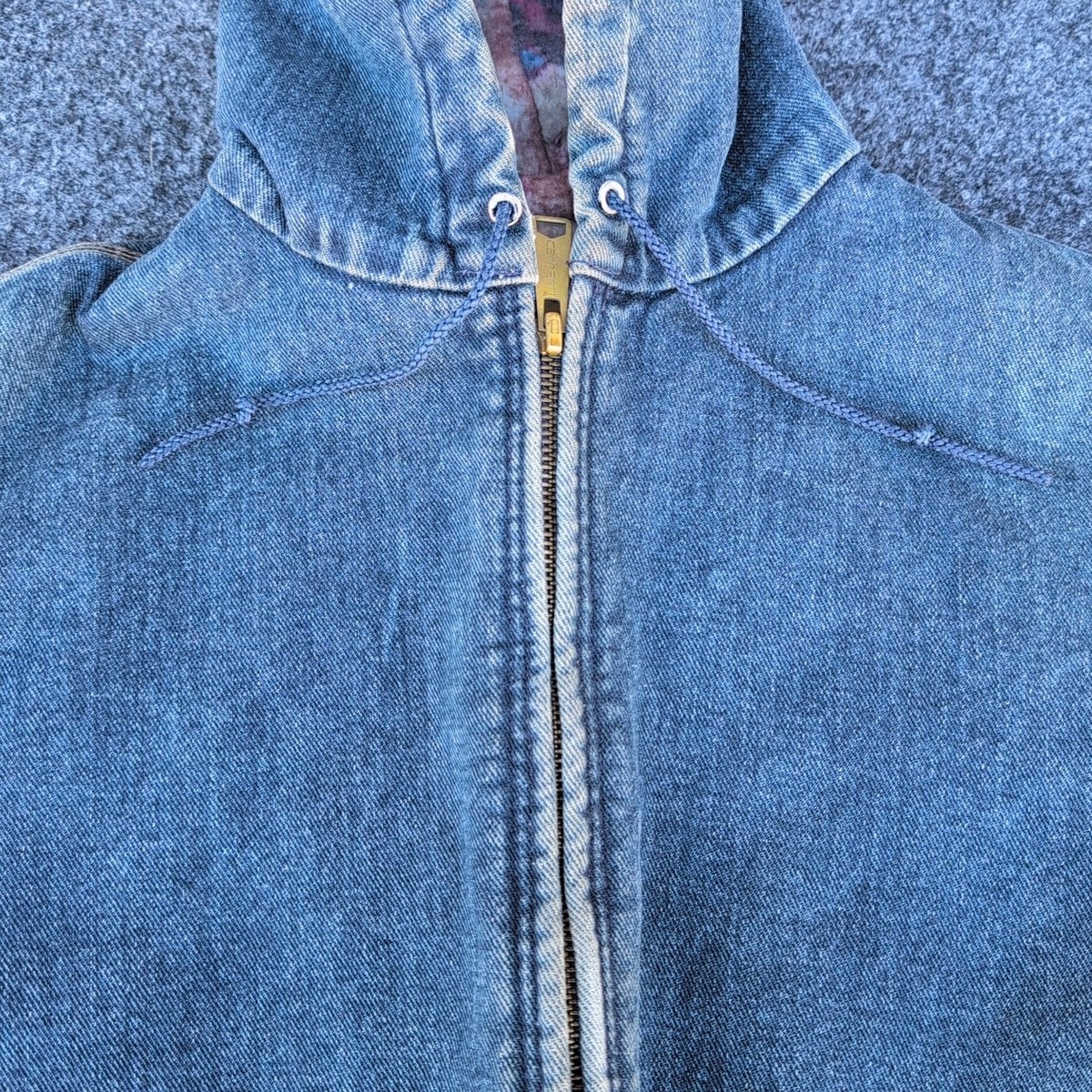 Vtg Carhartt Denim Active Jacket Medium Southwest Blanket Lined