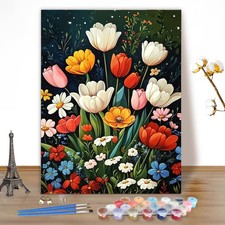 Paint by Numbers Kits for Adults Flower, DIY Painting Kits for Adults Beginne