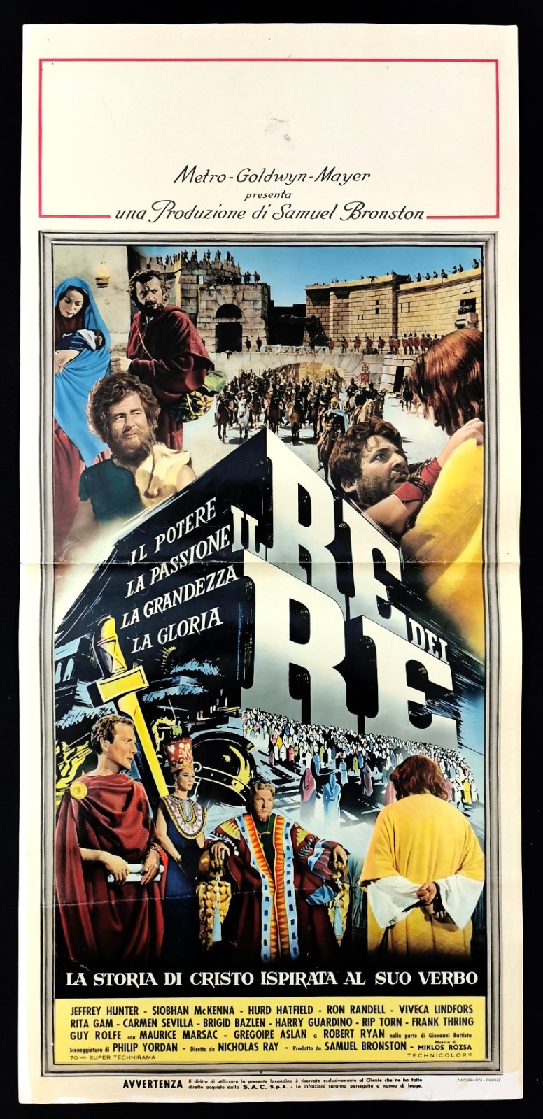 Locandina originale film Il re dei re (1961) - Regia di Nicholas Ray
