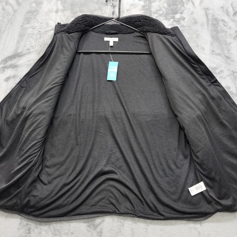 NEW Maurices Vest Womens L Black Faux Fur Sherpa Full Zip Sleeveless Zip Pockets - Image 4 of 4