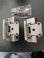 Knobelite Cabinet Hinge 1/4 inch 6 mm Overlay Hinge | Nickel Stee 10ea. /5 pairs