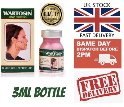 🇬🇧3ml Ayurvedic Only Elevated Wart Skin Tag Remover Lotion Cream Wartosin