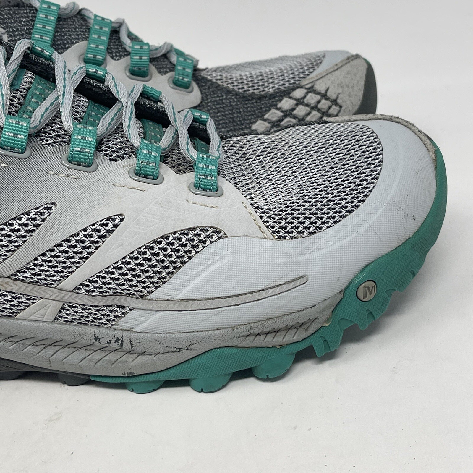 Scarpe Merrell Allout Charge donna 9 5 grigio verde trail terreno running sneakers