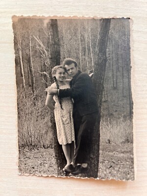 1960s Couple in love Young woman Long hair Young guy Style Vintage photo