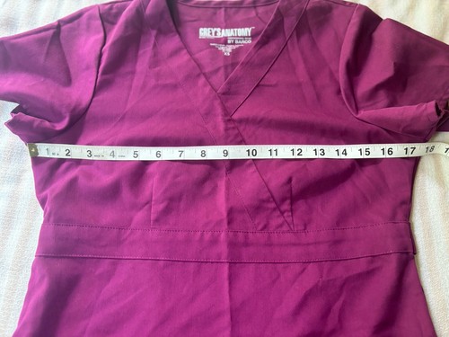 Grey's Anatomy Scrub Top Womens XS Double Pocket V-Neck Adjustable Waist - Picture 4 of 6
