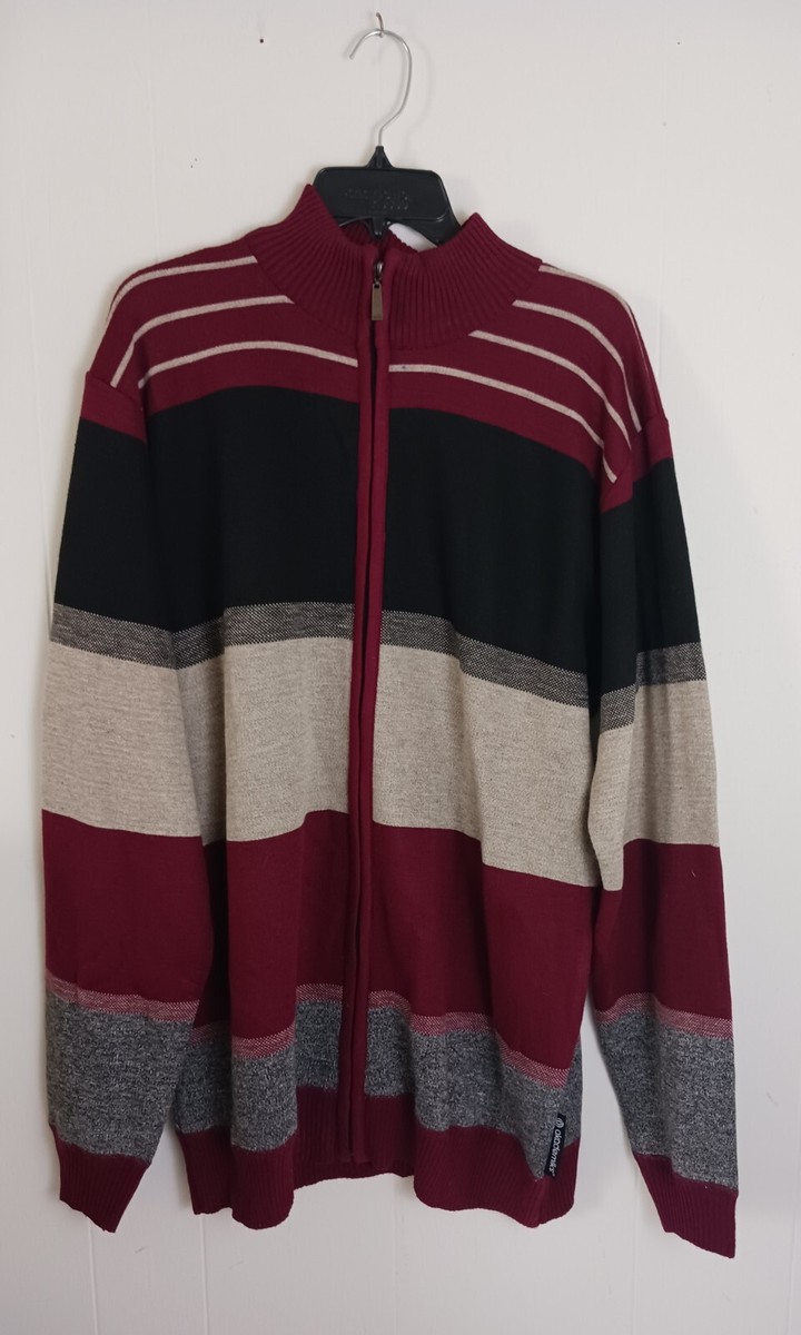 Akademiks black/gray/maroon zip up cardigan XXL NWT | eBay