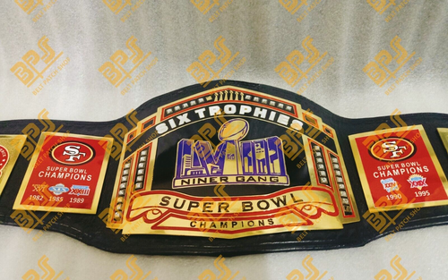 49ers Niner Gang Six Trophies Super bowl Championship Title Belt 4mm zinc - Picture 4 of 7