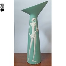 Vibi Vi.Bi. Torino Italy n. 716 grande vaso ceramica con figura di donna 1960s