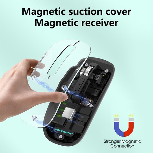 1 Pcs Transparent Wireless Mouse Bluetooth-compatible Rechargeable Mouse - Photo 8/9