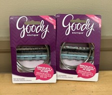 PACK OF 2 - Goody Boutique Hair Tie Bracelets, Skinny/Silver 7 Count