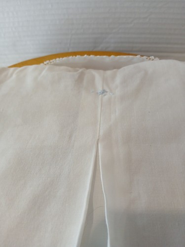 VTG Christening Gown&Bonnet White W/ Light Blue Hand Sewn Flowers Pearl Buttons - Picture 10 of 15