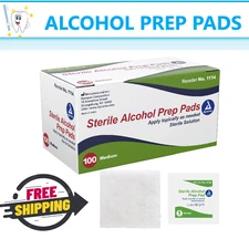 Medical MEDIUM ALCOHOL PREP PADS SWABS WIPES 200 - 2000 Box Prep Pad - Dynarex