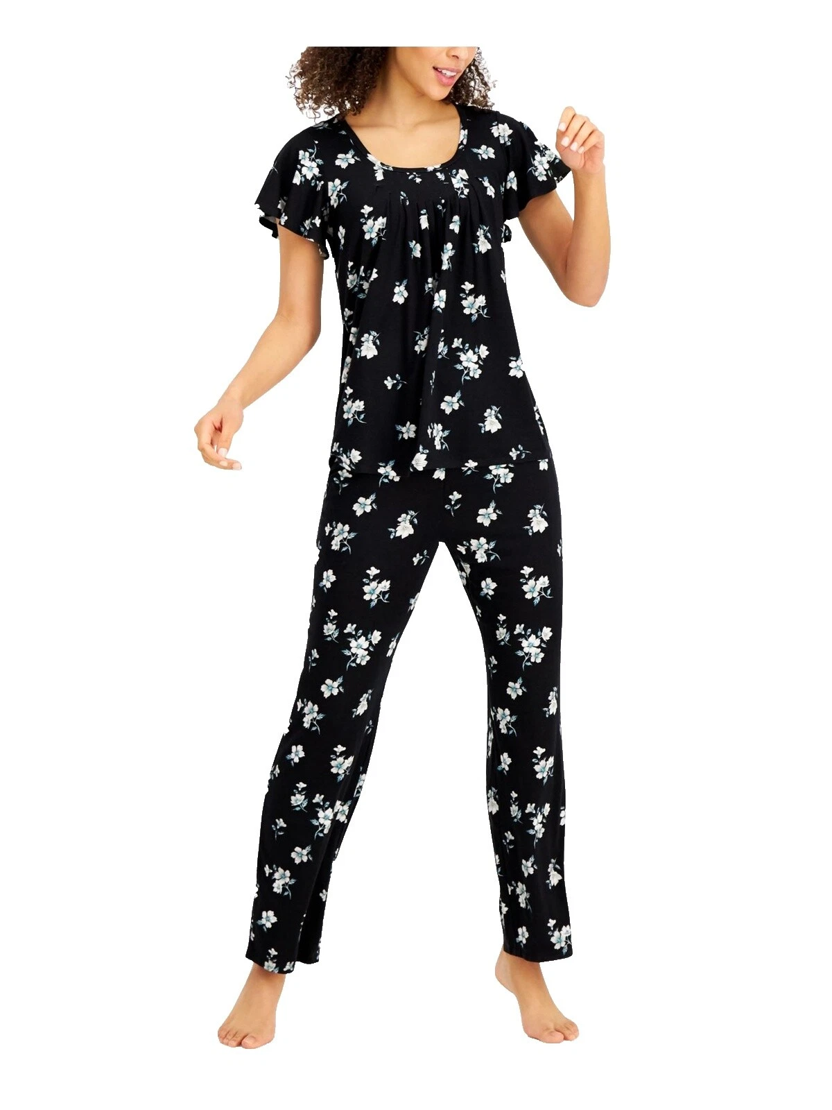 Negro Charter Club Floral Pijamas y batas para Mujeres