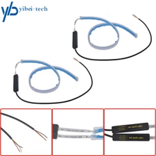 2PCS 60cm white+yellow LED Daytime Running Light Flexible Sequential Turn Signal