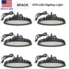 300W UFO LED High Bay Light Warehouse Industrial UFO LED Shop Light Fixture 6PCS