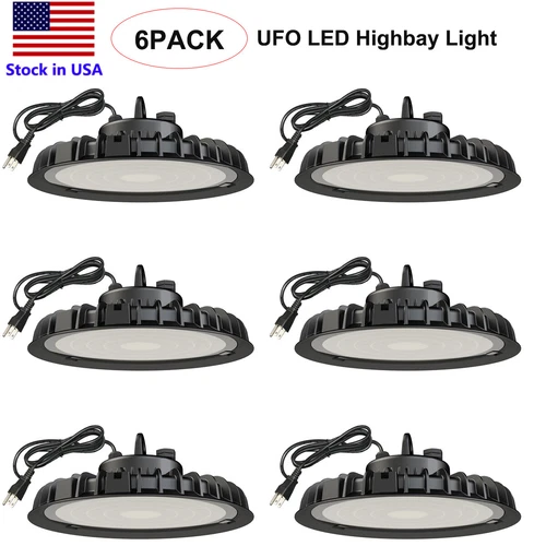 100W UFO LED High Bay Light Shop Lights Warehouse Commercial Lighting Lamp 6PACK