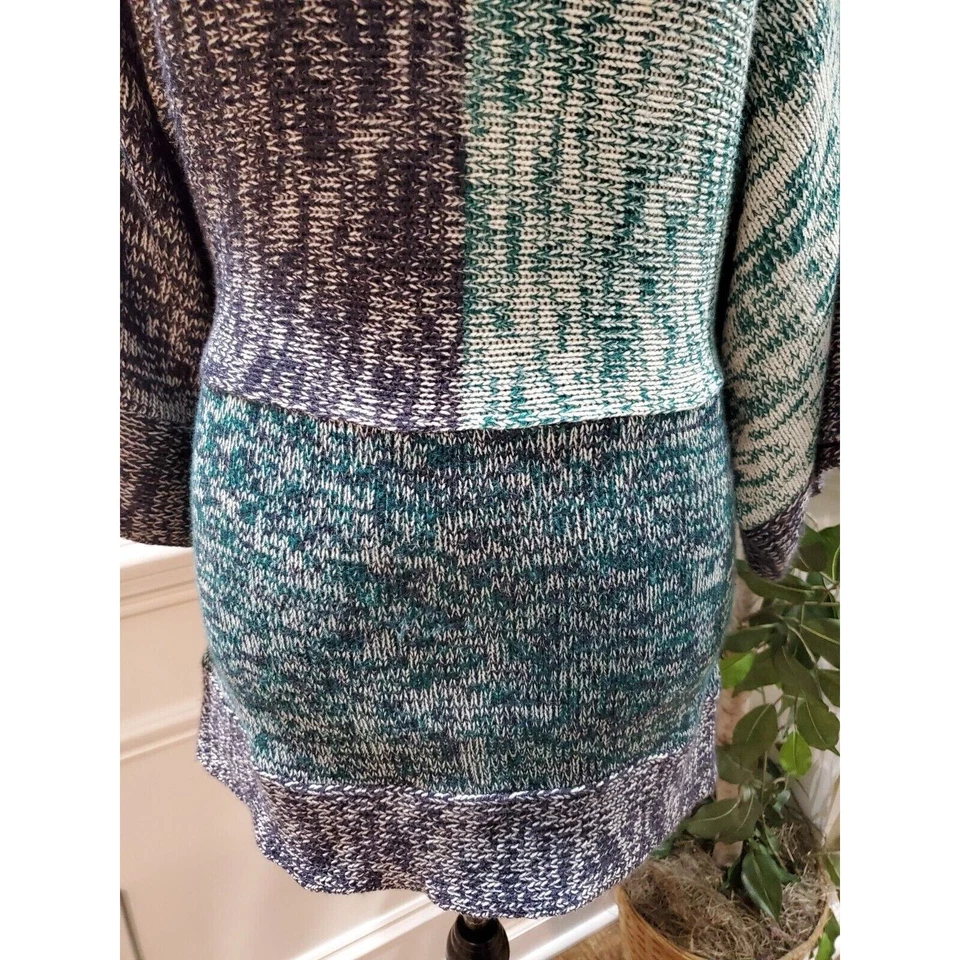 Suéter Pullover Manga Larga Cuello Barco Acrílico Gris/Verde De Colección Suzie Mujer L Foto 4 de 4