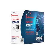 1000ft CAT6 UTP CMR Riser Ethernet Cable 23AWG Solid Bare Copper Wire White