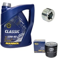 MotoröL ÖLfilter SM110 10W40 5Liter + ÖLablassschraube FüR Alfa Fiat Lancia