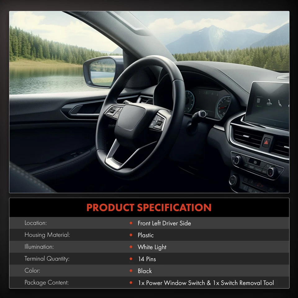 Interruptor de ventana eléctrica del conductor delantero izquierdo 1 pieza para Kia Optima 2006-2008 935702G100D1 Foto 2 de 4