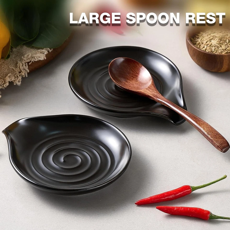 Spoon Rest for Stove Top, 6.1" Large Ceramic Spoon Holder for Kitchen Counter De - Image 4 of 4