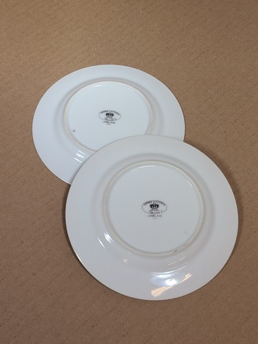 Vtg Crown Victoria Love Lace Bread Dessert Plates Set of 2 Fine China - Picture 4 of 5